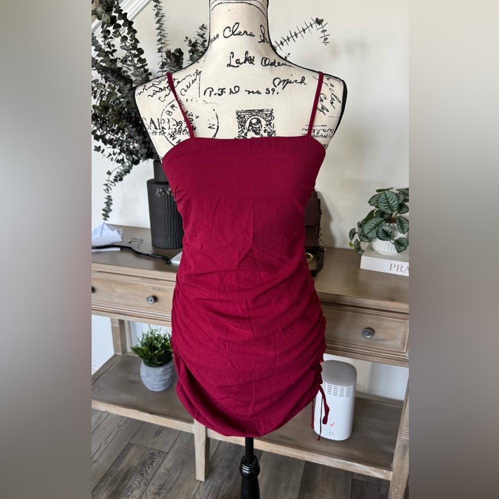 The East Order
Gia Mini Dress Elegant Red Spaghetti Strap Dress